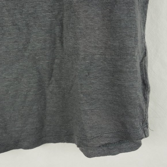 C&C California Women's Shirt Top Henley Linen Basic Solid Gray Large - Picture 6 of 9